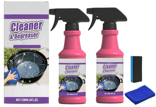 Heavy-Duty Grill & Frying Pan Cleaner, Fast-Acting Heavy-Duty Grill Degreaser Spray, Oven and Grills Cleaner Spray (2pcs)