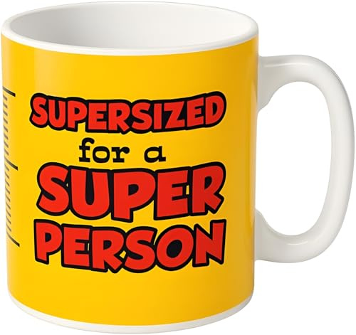 indigo® Giant Novelty Mug 900ml – Extra Large Funny Coffee Mug with Measuring Scale – Big Ceramic Tea Cup, Supersized Brew Mug – Microwave & Dishwasher Safe – Unique Gift for Him Her, Office & Home