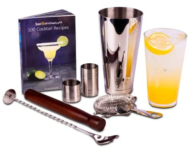 bar@drinkstuff Home Cocktail Set with Cocktail Book