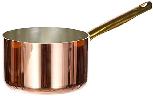 Pentole Agnelli ALCU10516 Casserole haute avec poignée, cuivre étamé lisse, 16 cm