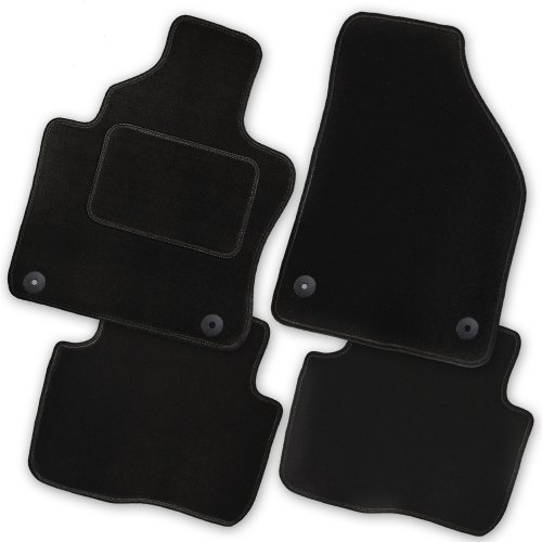 Bär-AfC Auto Fußmatten Royal passend für VW Golf 6 Cabrio ab 2011, Autoteppiche Velours Schwarz, Rand Kettelung Schwarz, Textiler Trittschutz, Set 4-teilig, VW04784