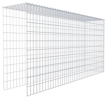 GABIONA Cesta de piedra de gavión rectangular, malla de 5 x 10 cm, profundidad de 40 cm, cesta de cultivo tipo 4, cierre de espiral, galvanizado (200 x 100 x 40 cm)