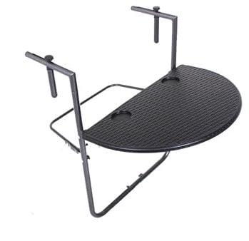 Jardinion Balkontisch, Klapptisch, Rattan-Optik 83 x 36 x 39,5cm Schwarz, Gartentisch