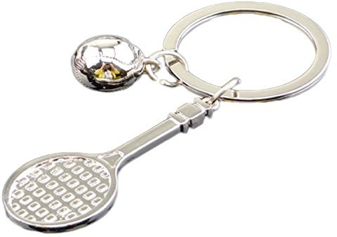 Sportigo ® Tennis Schlüsselanhänger/Tennisschläger mit Ball/Tennisball Tennisspieler Spieler Sport Geschenk/Geschenkidee