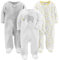 Simple Joys by Carter's Unisex Baby 3-Pack Neutral Sleep Play Infant-and-Toddler-Bodysuits, Hellgrau Ministreifen/Weiß Elefant/Giraffe, Frühchen (3er Pack)