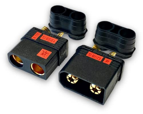 VUNIVERSUM 1 Paar (2 Stück) Original Antiblitz Hochstrom QS8S QS8 8mm EC8 Goldstecker Steckverbinder Verpolsicher 180A E-Fahrrad E-Roller lipo Akku Modellbau
