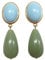 Leichte sehr große Ohrstecker Ohrringe vergoldet Stein türkis-blau Anhänger jade-grün Tropfen klassisch elegant Geschenk für Frauen Designer JUSTWIN