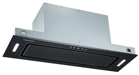 Cookology BUGL900BK/A+ Energy A+ Rated Built-in Black Glass 90cm Integrated Canopy Cooker Hood