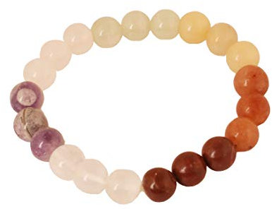 Touchstone Bracelet rond en quartz améthyste quartz rose avec quartz chakra équilibré pour femme Multicolor 1