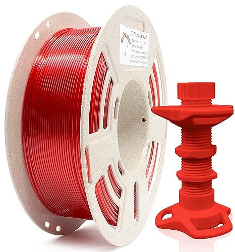 RepRapper Einfach zu druckendes PETG Filament 1,75 mm, 3D Druck Filament, 1 kg (2,2 Pfund) Spule, Maßgenauigkeit +/- 0,03 mm für FDM 3D Drucker, Transluzentes Rot