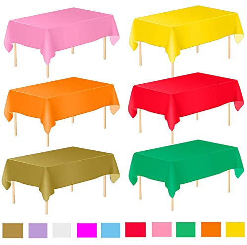 Senteen Manteles Desechables, 10pcs Mantel Mesa Rectangular Impermeable Table Cloth Waterproof Cubierta De Mesa Antimanchas Manteles Desechables, para Mesas en Fiestas Jardín Cumpleaños Bodas Navidad