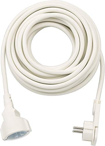 Brennenstuhl Qualitäts-Kunststoff-Verlängerungskabel mit Flachstecker (Verlängerungskabel flach für innen) (weiß, 10m | 5er Pack)