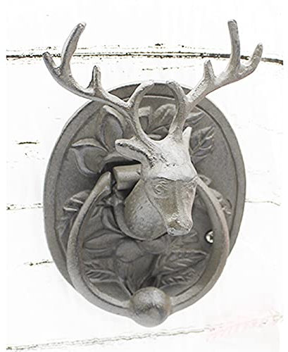 LXLA Türklopfer Gusseisen Hirsche Türklopfer Für Vorderes/Hinteres Tor, Schwerlast Jahrgang Wetterfest Türklopfen, Türgriff Für Gartenhof (Size : 10.6x5.6x16.2 cm)