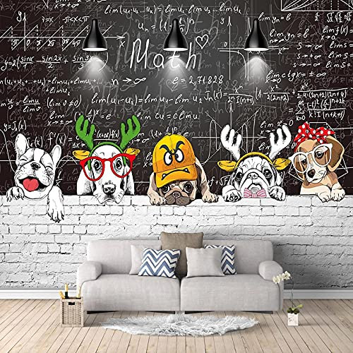 XTSWallpaper Tapete Selbstklebende Tapete Wandbild 400X280Cm Abstrakt Tier Hund 3D Wandaufkleber Wandplakat Wandkunst Große Fototapete Junge Schlafzimmer Kinder Innen Dekoration Kunst