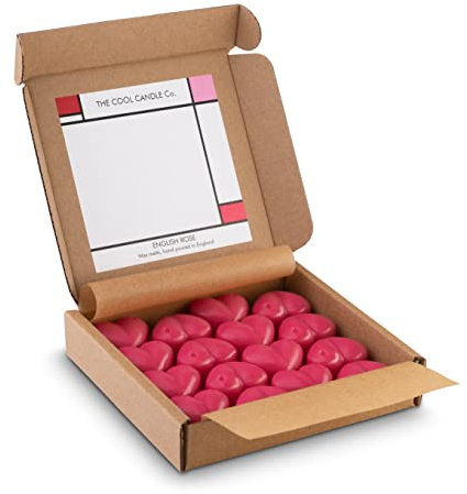 English Rose Scented Wax Melts - 16 Soy Wax Melts Scented with The Delightful Fresh Scent of Freshly Picked Roses - Hand Poured in England by The Cool Candle Co