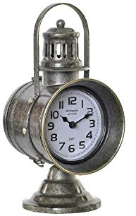 Reloj de Mesa DKD Home Decor Cristal Gris Hierro (13.3 x 18 x 28.5 cm)