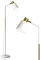 Floor Lamp, Industrial Floor Lamps Corner Lamp Rustic Farmhouse Standing Lamp, Adjustable Metal Heads Indoor Task Lighting Reading Floor Lamps for Living Room, Bedroom, E27 Socket (White)