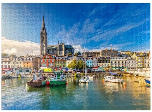 Impression of St. Colmans Cathedral in Cobh Near Cork Ireland - Premium 1000 Piece Jigsaw Puzzle for Adults