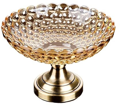 TOMYEUS Coupe Fruit Grand Bol de Fruits en Verre créatif Haut Pied séché à Snack Bol Salon Moderne Salon Bol à Fruits Mode Simple Corbeille Fruit