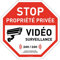 AUA SIGNALETIQUE - Panneau De Signalisation Circulaire en PVC 1.5 mm (Ø 290 mm, Stop Propriété Privée sous Vidéo 2)