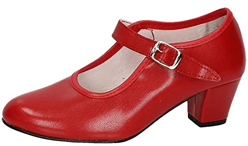PASOS DE BAILE 15 SEVILLANAS FLAMENCOS RAGAZZA Scarpe TACCO, rosso, 37 EU