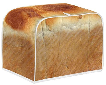 Kuiaobaty Novelty Bread Pattern Toaster Covers 2 Slice, Protective Cover for Bread Machine, Dust Protection Case with Hook