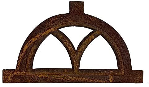 zeitzone Stallfenster Halbrund Gusseisen Rostig Giebelfenster Nostalgie Antik-Stil 20x33cm