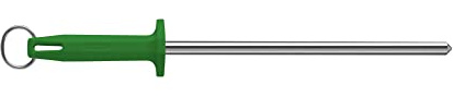 Starrett Professional Knife Sharpeners Steel - BKG408-10 Smooth Fine Finish 10 Inch (250mm) Green Handle Hard Carbon Steel - Kitchen Knife Sharpener Rod for Honing Chef Butchers Cleaver Hunter Knife