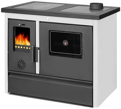 Stufa a legna con forno Riscaldamento singolo Tamara Sannover 12 kW Bianco