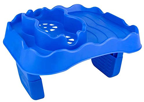 Hot Tub Table Tray, Adjustable Hot Tub Side Table with Nonslip Drink Cup Holder, Fits Inflatable Spa/Pool/Bathtub Hot Tub Accessories, Blue