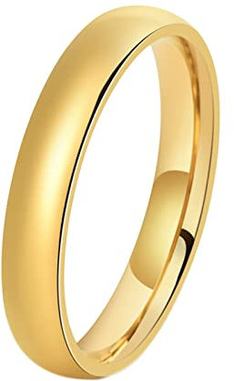 Epinki Ringe Eheringe, Wolfram Ringe 4MM Poliert Hochzeitsringe Herren, Eheringe für Sie und Ihn Gold Gr.60 (19.1)