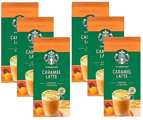 Starbucks Caramel Latte Premium Instant Coffee, 5 Sachets, (Pack of 6, Total 30 Sachets)