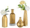 NUPTIO Vasos Jarrones Pequeñas Doradas: Juegos de 4 Jarron para Flores Mesa Decoracion Boda Centros Decorativos Vintage Cristal Decoración Hogar Habitacion Salon