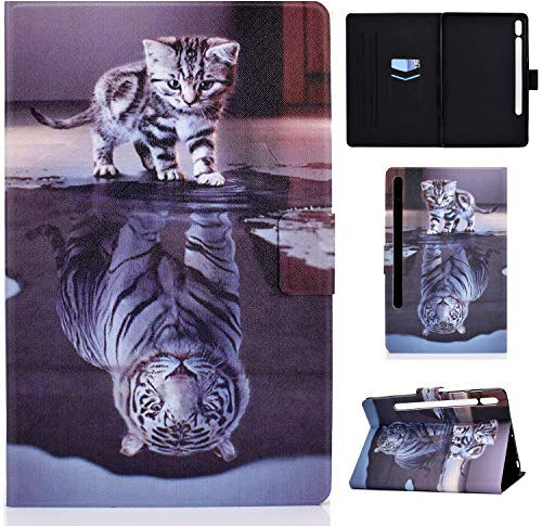 CASAFUNY Coque pour Lenovo Tab P12 12,7 Pouces 2023 Étui Housse de Protection en Cuir PU Tablette Cover avec Veille/Réveil Automatique et Porte-Stylet pour Lenovo Tab P12 2023, Katze und Tiger