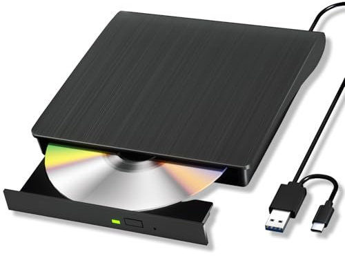 Yaeonku Blu-Ray CD DVD Drive esterno USB 3.0 Type-C 3D Bluray CD DVD BD lettura/scrittura masterizzatore Slim Optical Bluray, lettore esterno Blu Ray per Windows XP/7/8/10/11 MacOS per PC, laptop,