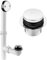 Yariwiz Kit de vidange de baignoire en chrome poli de 3,8 cm avec bouchon de vidange tactile et plaque frontale de trop-plein Chrome poli