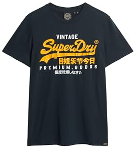 Superdry Herren Vintage Logo Duo T-Shirt Finster Marineblau S