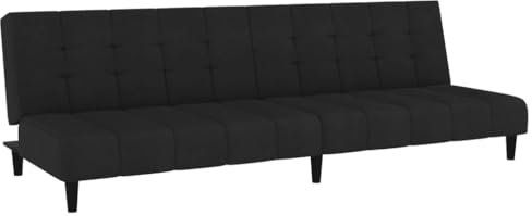 vidaXL Schlafsofa 2-Sitzer, Sofa mit Holzrahmen, Schlafcouch für Wohnzimmer Heimkino Büro, Couch Sofabett Tagesbett Gästebett, Rosa Samt