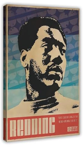 Jdekaec Otis Redding Retro-Musikposter auf Leinwand, Schlafzimmer-Dekor, Sportlandschaft, Büro, Raumdekoration, Geschenk, Rahmen-Stil, 60 x 90 cm