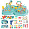 Montessori Werkzeugkasten mit Bohrmaschine,Montessori Spielzeug Bohrmaschine Mosaik Puzzlespielzeug Pegboard Kinder Werkzeugkoffer, 3D Puzzle DIY Werkzeuge Spielzeug Steckspiele für 3+ Jahre (Grün)