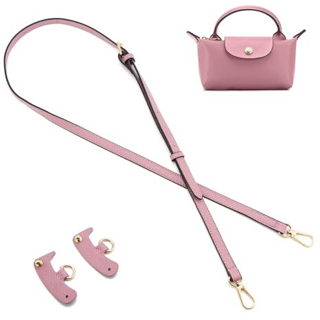 QIUTIMIY Sangle de Sac à Main en Cuir, Sangles de Sac à bandoulière de Remplacement pour Sacs à Main Longchamp, bandoulière réglable(Rose)