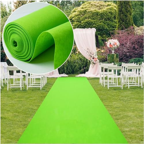 RUTAVM Rasen verwendbar Hochzeitszubehör, Zeremonie-Gangrutsche, rechteckiger Einweg-Teppich aus Polyesterpapier for Ausstellungsaktivitäten (Color : Green, Size : 1.5x30m)