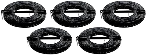 Alberts 824983 Lochband - verzinkt - schwarz - kunststoffbeschichtet - 10.000 x 12 x 0,8 mm | 5er Set