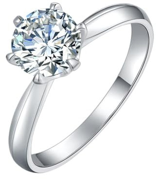 LOEXZAH 5 Karat 18K Weißgold Damen Moissanite Ringe für Frauen S925 Moissanite Ehering für Braut Set Simulierter Diamant Versprechen Ring Verlobte Labor Grown Damen Diamantringe, Stein,
