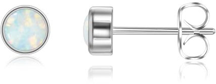 Titan Ohrringe Hypoallergen Damen Herren Mädchen G23 Titan Ohrstecker Kleine Weiß Opal Ohrstecker 4mm