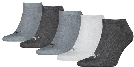 PUMA SNEAKER PLAIN 5P, Calzini, Unisex - Adulto, Anthraci/l Mel Grey/m Mel Grey - New, 39-42