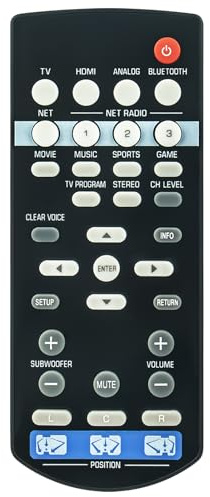 FSR86 ZP80780 Replacement Remote fit for Yamaha MusicCast SoundBar SRT-1500 SRT1500 YSP-1600 YSP1600 FSR86-ZP80780