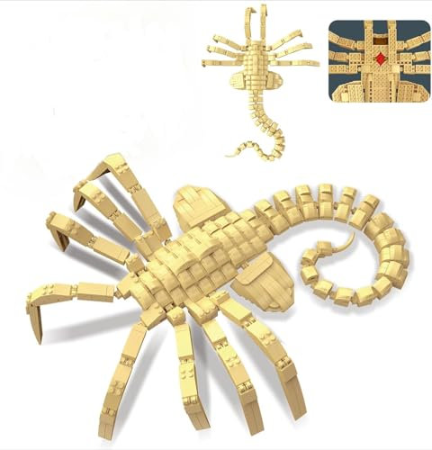 GQDGCU Xenomorph Facehugger Spielzeug Klemmbausteine Baustein, Alien Action Figur Deko, Cooles Spielzeug Geschenk für Erwachsene und Kinder ab 6-16+ (564PCS)
