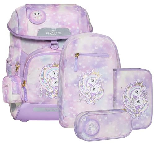 Beckmann Plus Air Schoolbag Set 6-teilig 22L Unicorn Princess Purple