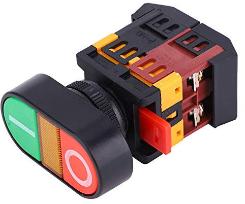 Ein-Aus-Schalter mit LED-Licht, Doppelter Drucktastenschalter für Stabile Leistung, Geeignet für Verschiedene Anwendungen, 1 Schalter Im Lieferumfang Enthalten (380V)